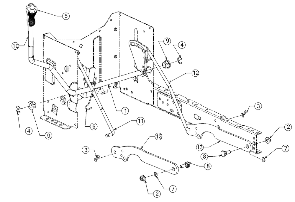 Deck Lift Diagram and Parts List for 13BB77SS345 2023 Yard Machines Lawn Tractor